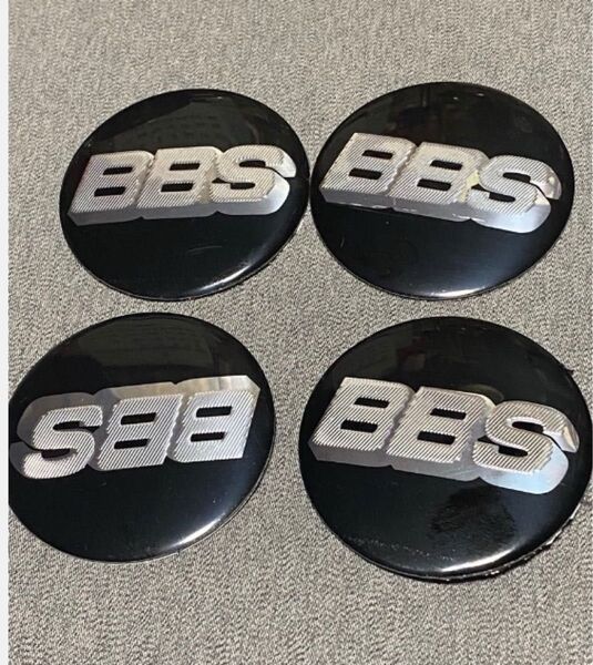 1898 ○ BBSロゴセンターキャップ シールタイプアルミ製 外径56mm カラー・黒