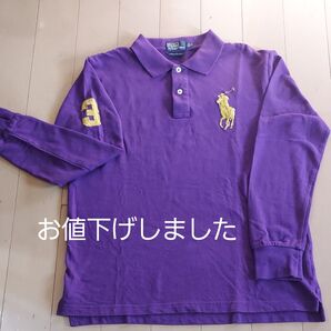 ポロラルフローレン 長袖ポロシャツ パープル L 3 ポニーd