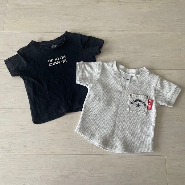 コンバース CONVERSE 西松屋 Tシャツセット 80cm 黒 グレー