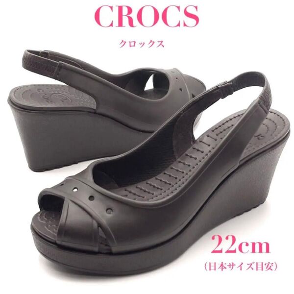 CROCS クロックス ファラ エスプレッソ 厚底 サンダル ウェッジソール レディース 22cm ブラウン 軽量 美脚 通気性