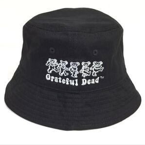 ラスト★ 新品正規 グレイトフルデッド Grateful Dead ダンシングベア 刺繍 バケットハット ユニセックス 裏白