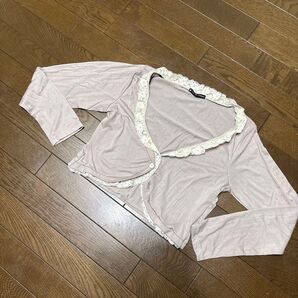 Iカーディガン ボレロ レース ベージュ