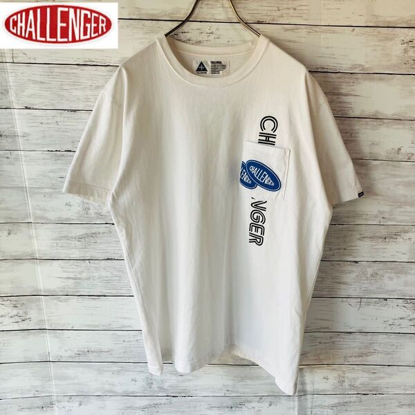 【即売】チャレンジャー challenger 半袖 Tシャツ 白 ホワイト 胸ポケット