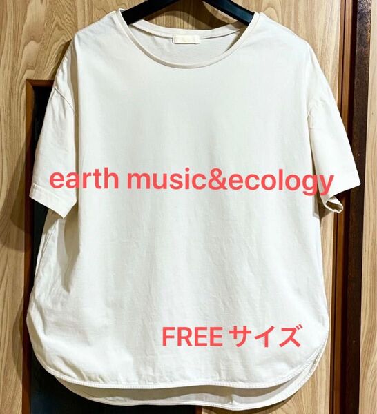 【earth music&ecology】コットンTシャツ/ラウンドネック◆