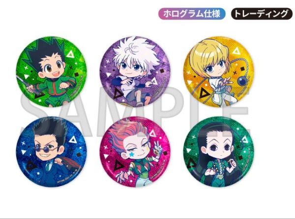 HUNTER × HUNTER 缶バッジ BOX コンプリート キルア ヒソカ クラピカ イルミ ゴン デフォルメ マルイ