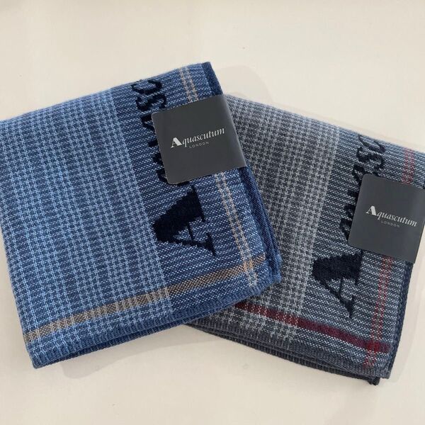 アクアスキュータム Aquascutum ハンカチ タオルハンカチ 2枚