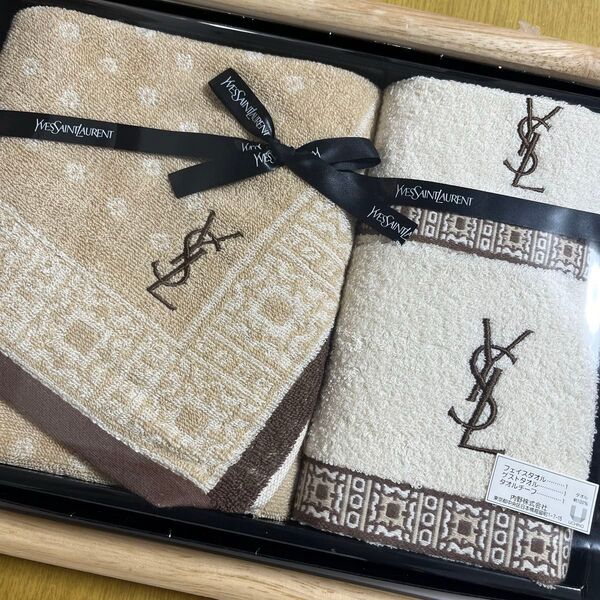 YSL Yves Saint Laurent イヴ・サンローラン タオルセット フェイスタオル ゲストタオル タオルハンカチ
