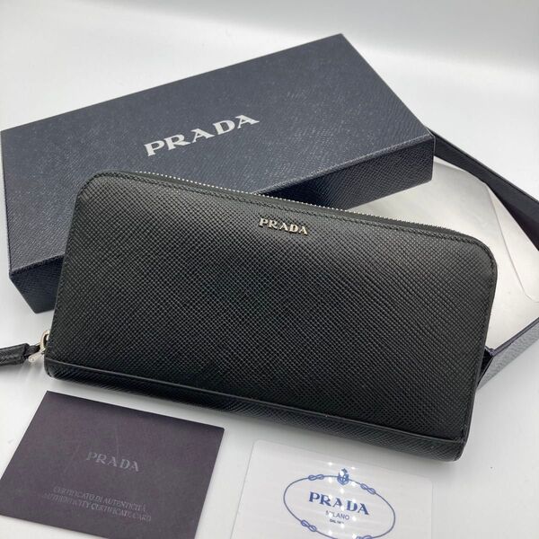 !新品同然!PRADA プラダ 長財布 ラウンドファスナー ウォレット