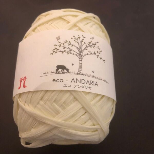 ハマナカ エコアンダリア 毛糸 eco ANDARIA クラフト 並太 col.168 クリーム 系 40g 約80m