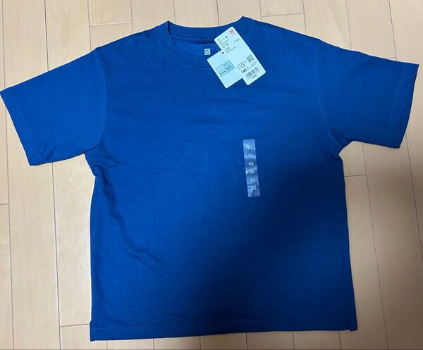 【タグ付き】エアリズムコットン UNIQLO キッズ Tシャツ ブルー 140サイズ 男女兼用