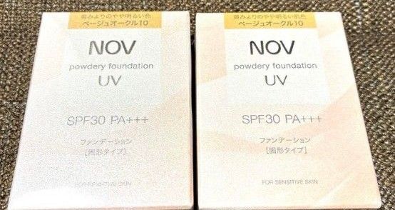 新品NOV パウダリーファンデーションUV ベージュオークル10 2個