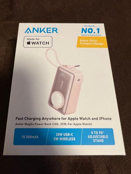 【新品未開封】Anker MagGo Power Bank(10000mAh, 35W, For Apple Watch) ピンク