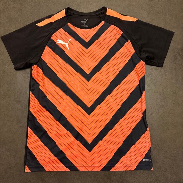 PUMA プーマ サッカー フットサル 半袖シャツ オレンジ/ブラック 160サイズ トレーニングウェア スポーツウェア ジュニア
