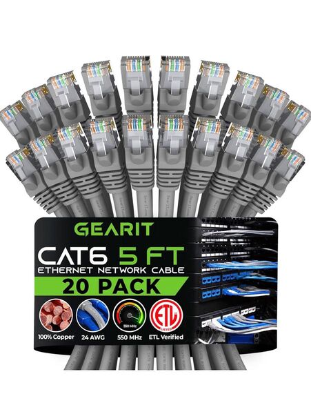 GearIT Cat6準拠 LANケーブル/パッチケーブル1.5m 20本パック