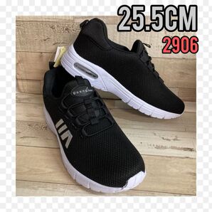 25.5cm★新品メンズスニーカー☆ スリッポン メッシュ エアー black