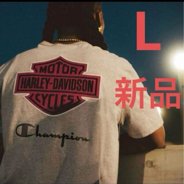 【ラスト1枚!定価以下!】Harley-Davidson Champion コラボTシャツ グレー