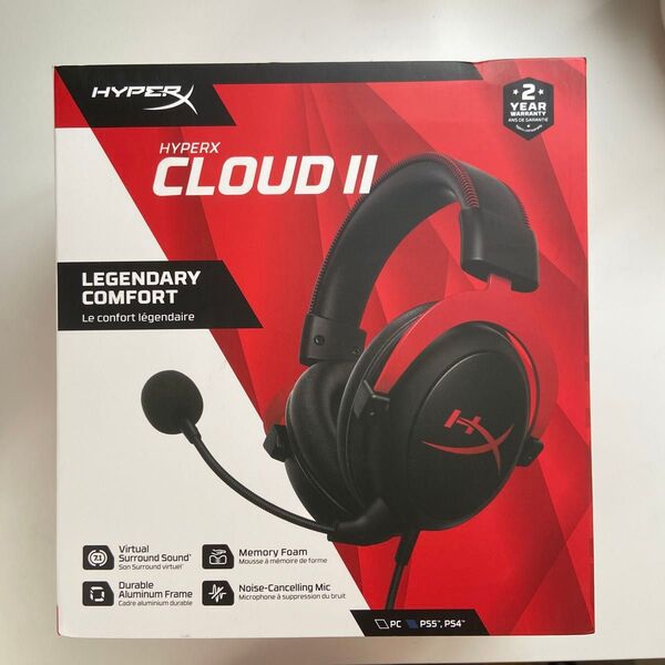 HyperX Cloud II ゲーミングヘッドセット レッド