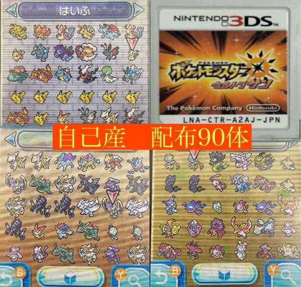 ポケットモンスターウルトラサン 自己産配布90体付き 追加可能