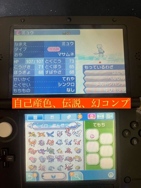 ポケットモンスターサン自己産幻と伝説色違い、幻配布色違いコンプリート
