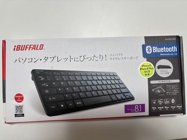 BUFFALO コンパクト ワイヤレスキーボード BSKBB22BK ブラック