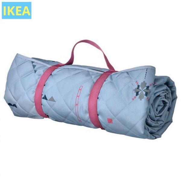 【IKEA】MSESIDIGオムセシーディグ レジャーシート150x180cm キルティング ブランケット ソファカバー ブルー
