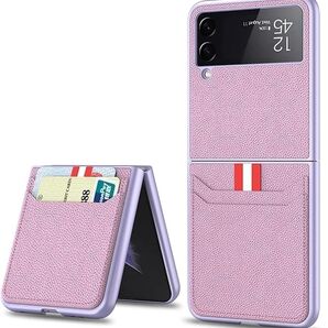 折り畳み Galaxy Z Flip3 紫 ケース レザー かわいい 手帳型