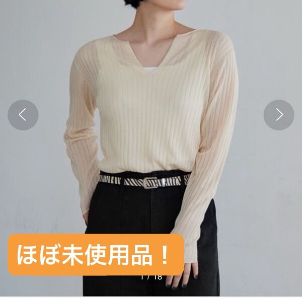 【ほぼ未使用】PAGEBOY シアーワイドリブニット ページボーイ 長袖 プルオーバー カットソー