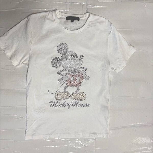 in the attic 【美品】インジアテック ミッキーマウス総ラインストーン Tシャツ 半袖Tシャツ L