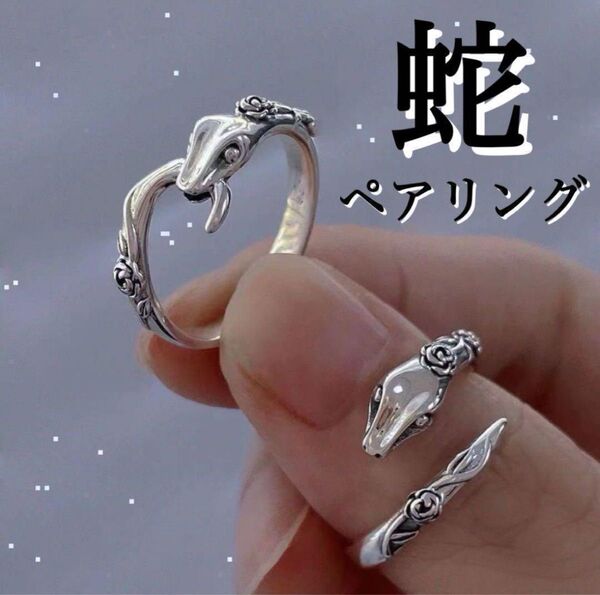 シルバーリング 指輪 蛇 メンズ ユニセックス ヘビ 干支 金運 セット 新品 可愛い アクセサリー