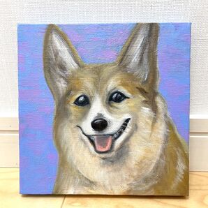 値引き中!油絵 コーギー わんちゃん 犬 インテリア アート 原画 キャンバス 絵画