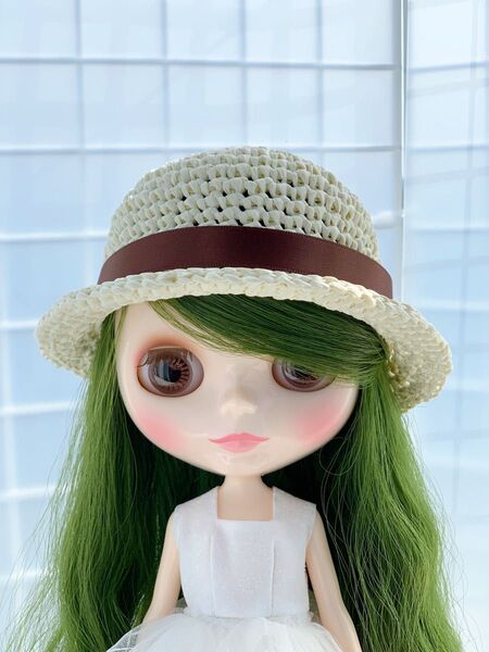 ドール用 帽子 オフホワイト系 ハンドメイド