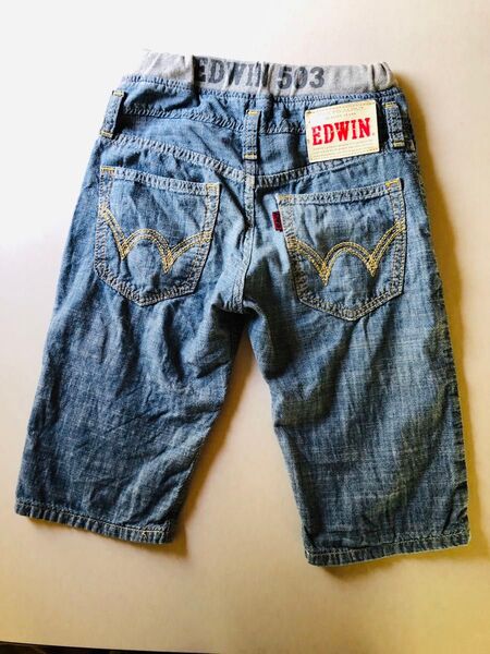 エドウィン EDWIN 503 ハーフパンツ 130 140 レトロ キッズ デニム レア 古着