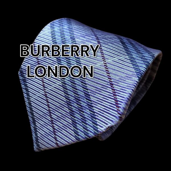 【BURBERRY LONDON】ライトパープル系 チェック柄 イタリア製