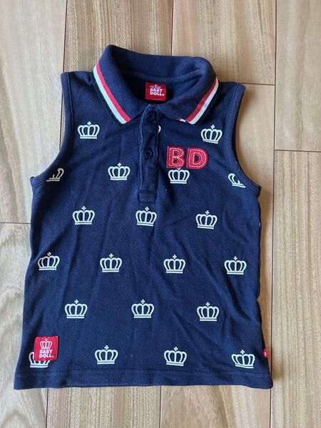 BABYDOLL タンクトップ 王冠 紺色 ロゴ ベビードール ノースリーブ