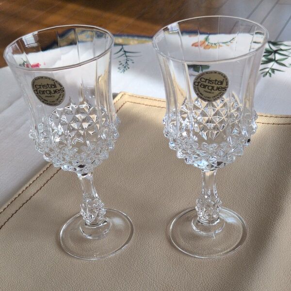 Cristal d'arques フランス製 ワイングラス 2個セット