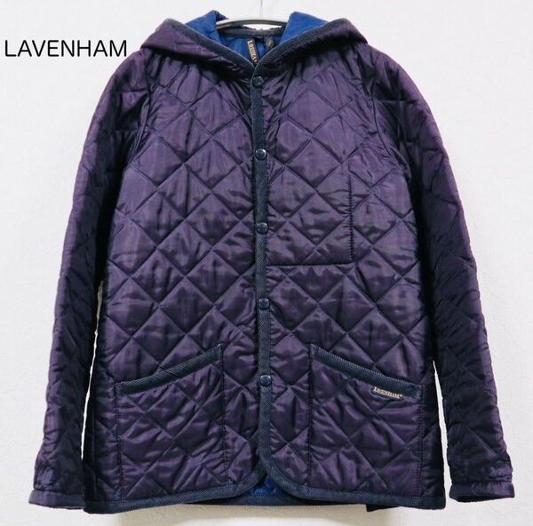 LAVENHAM ラベンハム フード付き キルティングジャケット パープル