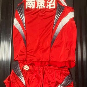 南魚沼市 陸上競技 ユニフォーム 上下セット M/M レッド系