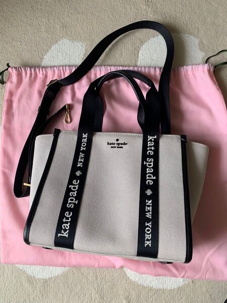 最終価格ケイトスペード キップ キャンバス スモール トート