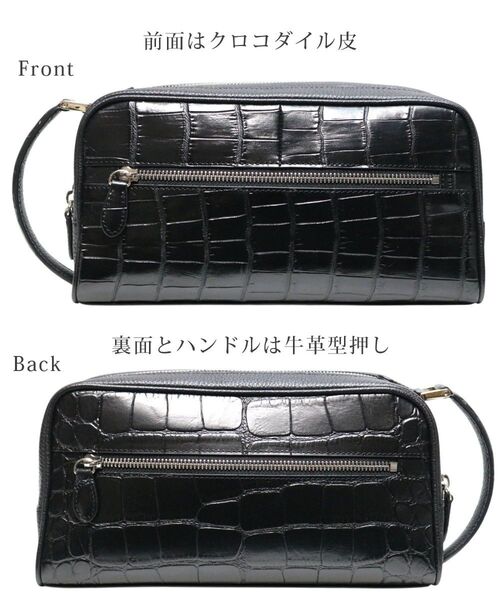 S07 クロコダイル×牛革 高級 セカンドバッグ メンズ ハンドバッグ 新品 ビジネスバッグ 2室 ダブルファスナー シンプル