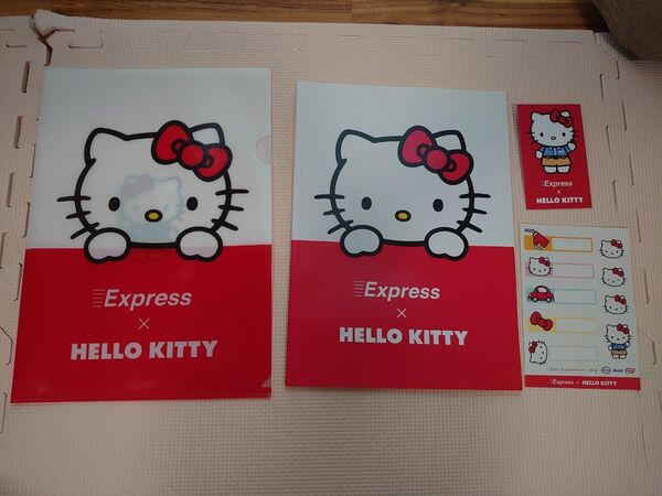 Express×HELLO KITTY クリアファイル ノート シール ポチ袋4点セット