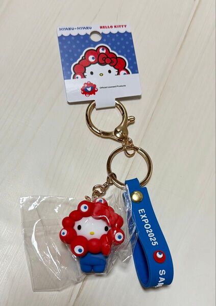 ミャクミャク 万博 キティ サンリオ 立体マスコット ストラップ キーホルダー 新品