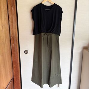 【未使用】ヤミーグライムス マキシ丈ワンピース M ブラック カーキ シンプル