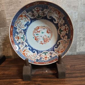 【骨董品】古伊万里 明治 赤絵皿 色絵 金彩 大皿