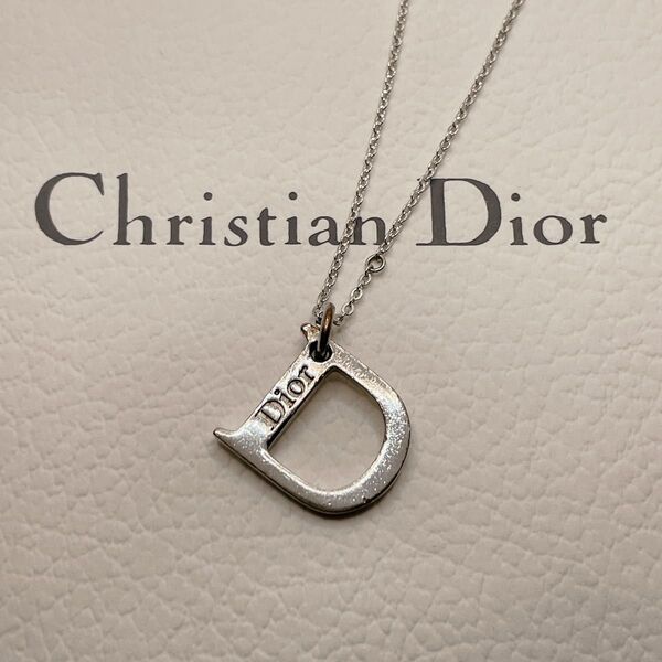 Dior ネックレス Dロゴ シルバー CDロゴ 刻印 クリスチャンディオール アクセサリー