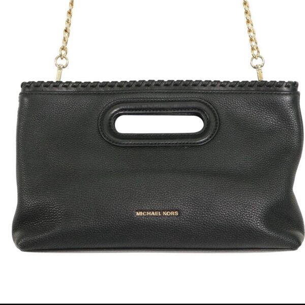美品 MICHAEL KORS マイケルコース 2WAYショルダーバッグ 本革黒 チェーンショルダーバッグ 肩掛け ブラック
