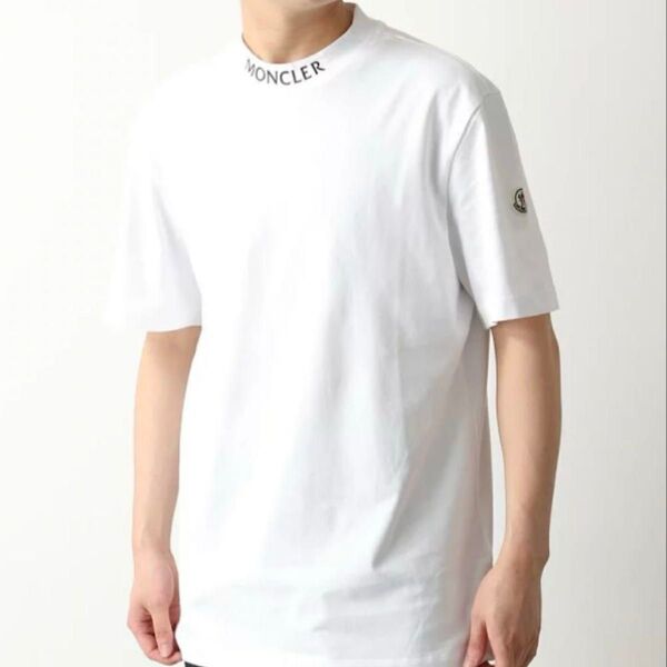 モンクレール MONCLER Tシャツ 半袖 カットソー ネックロゴ L 白