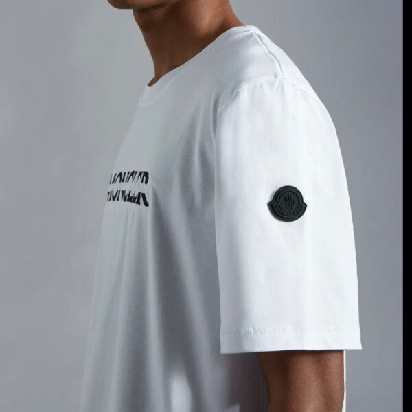 【美品】MONCLER モンクレール メンズ Tシャツ 半袖 カットソー M ラバーワッペン シリコンワッペン レタリングロゴ