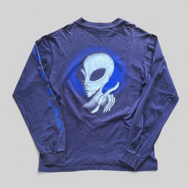 90s USA製 FASHION VICTIM ファッションビクティム 1995年製 宇宙人 UFO ユーホー グレイ ロンT