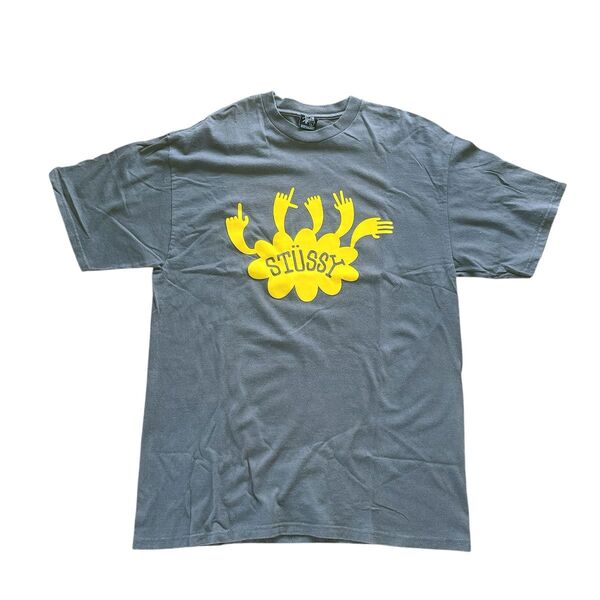00s OLD STUSSY オールド ステューシー ハンドロゴTシャツ グレー Lサイズ ヴィンテージ 90s