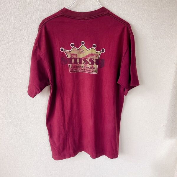80s ステューシー USA製 クラウンロゴTシャツ L ビンテージ OLD STSSY 古着